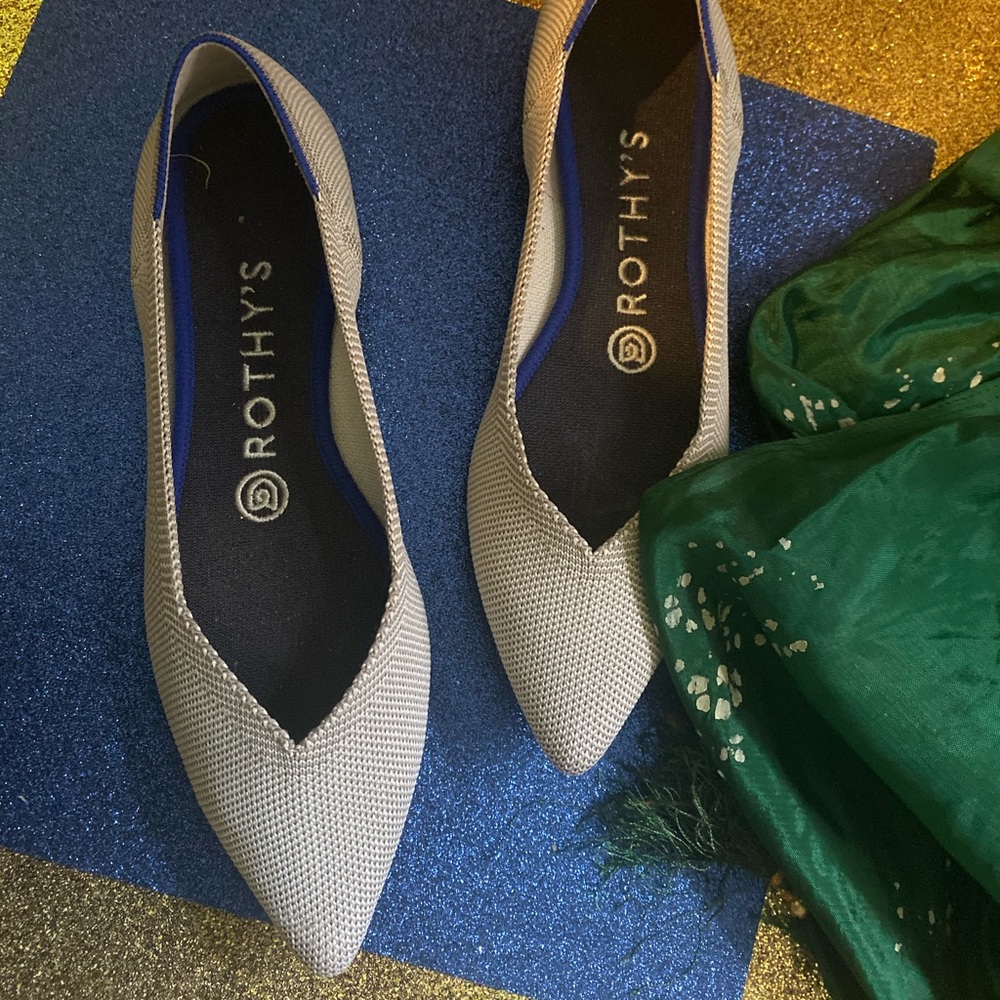 ROTHY'S GREY BLUE HALO RETIRED POINTED Flats LUX - Picture 2 of 13
